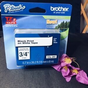 Brother TZe-241 Black on White Label Tape